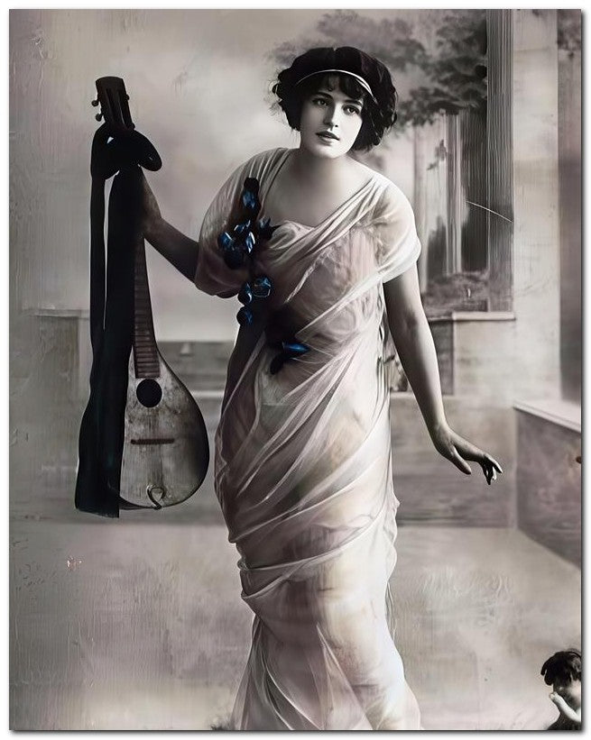 Belle Epoque Fashion 1917 Stringed Instrument 8x10 Photo Print 23052502877