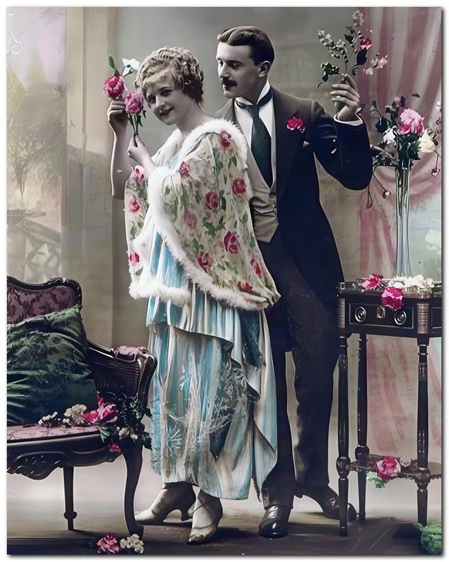French Belle Epoque Fashion 1919 Couple Cape 8x10 Photo Print 23052502898