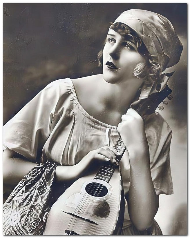 French Belle Epoque Fashion 1920 Gyspy Mandolin 8x10 Photo Print 23052502901