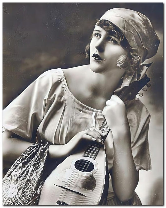 French Belle Epoque Fashion 1920 Gyspy Mandolin 8x10 Photo Print 23052502901