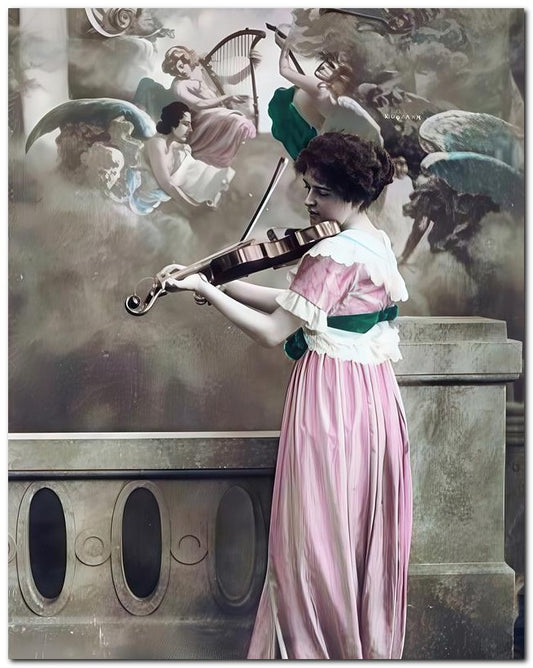 French Belle Epoque Fashion 1924 Play Violin 8x10 Photo Print 23052502905