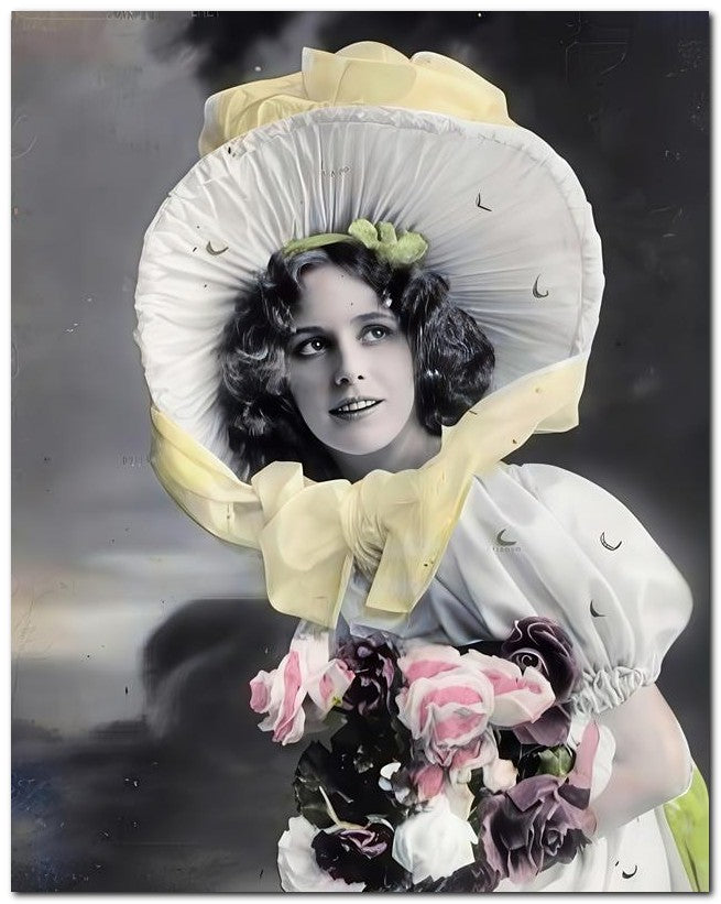 French Belle Epoque Fashion Beauty Fan Hat 8x10 Photo Print 23052502908