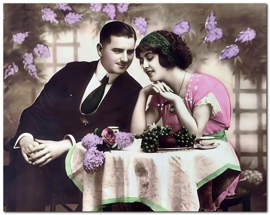 French Belle Epoque Fashion Couple Dining 8x10 Photo Print 23052502917