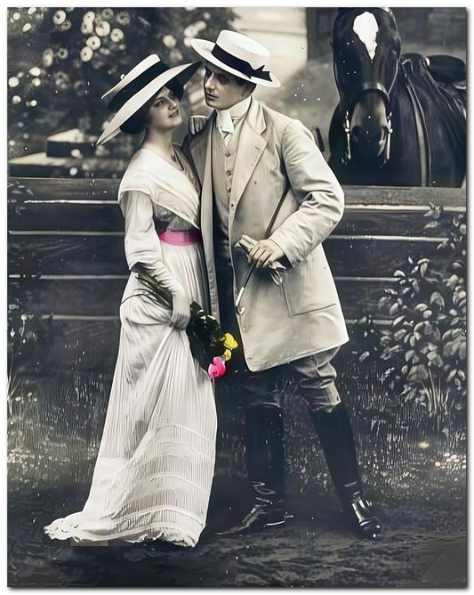 French Belle Epoque Fashion Horse Couple 8x10 Photo Print 23052502930