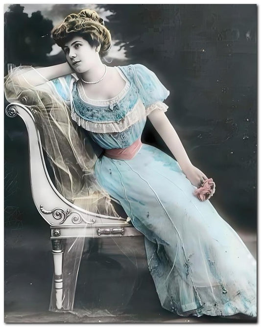 French Belle Epoque Fashion Lady Strange Chair 8x10 Photo Print 23052502942