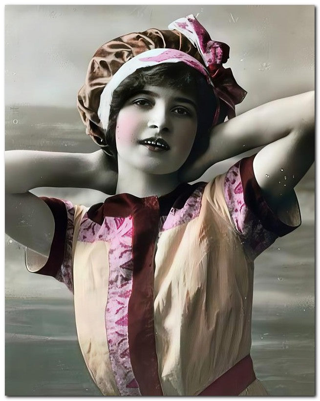 French Belle Epoque Fashion Swimsuit Cutie 8x10 Photo Print 23052502952