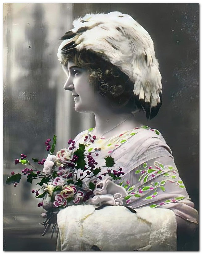 French Belle Epoque Fashion Tint Fur Hat 8x10 Photo Print 23052502956