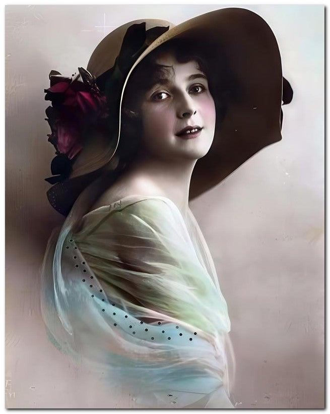 French Belle Epoque Fashion Tint Lady Hat 8x10 Photo Print 23052502957
